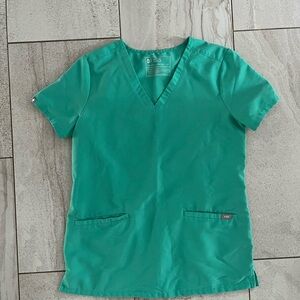 Figs Women's Teal Short Sleeve Top